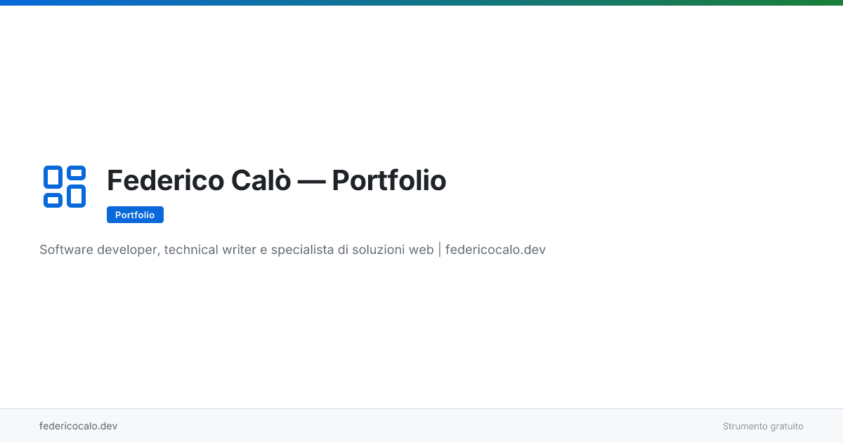 Federico Calò - Backend Developer & ML Engineer | Portale tecnico
