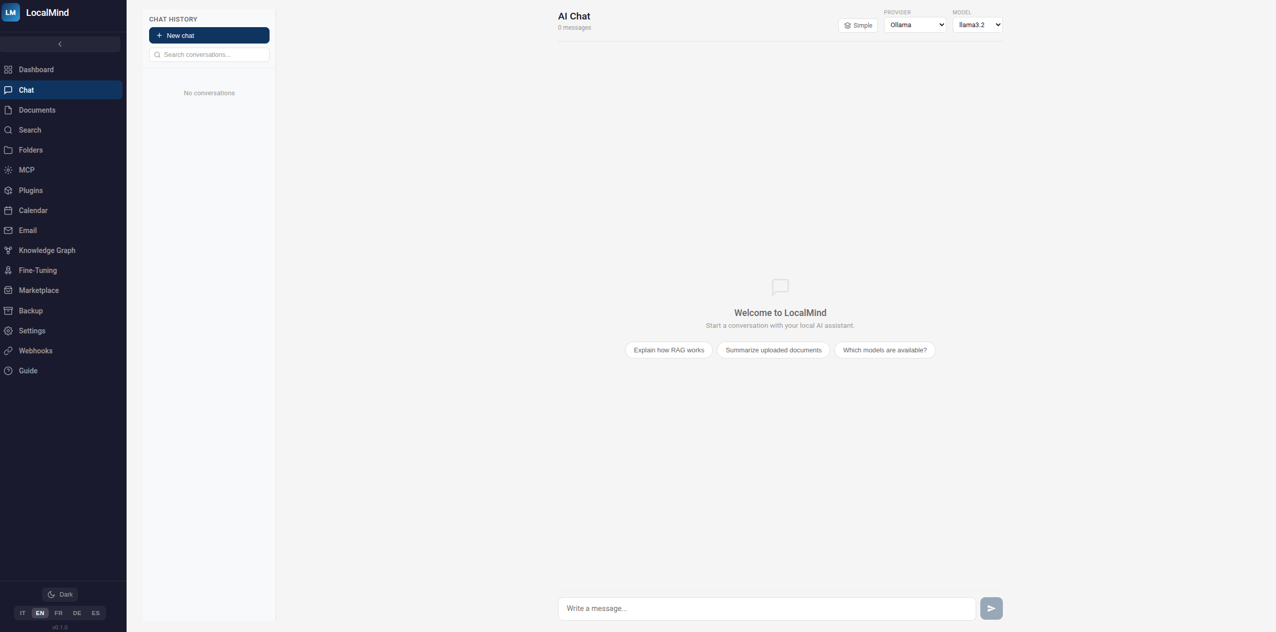 LocalMind — screenshot 15 dell'interfaccia