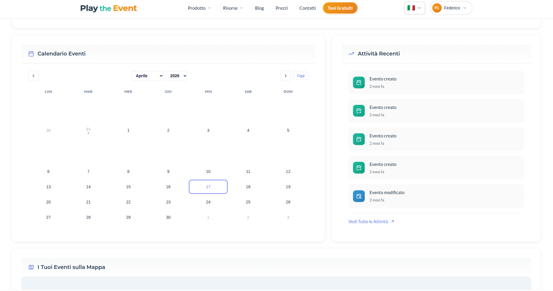 Marketplace fornitori per eventi