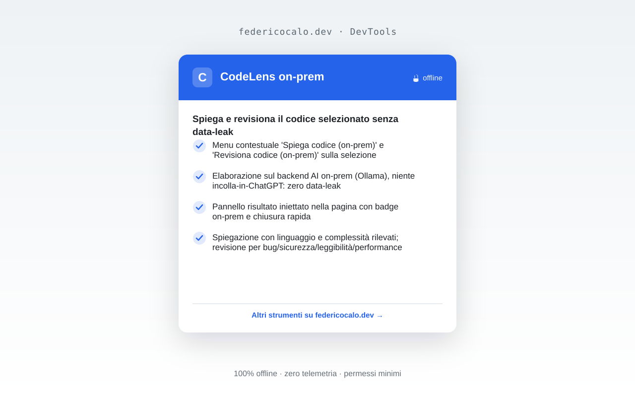 CodeLens on-prem