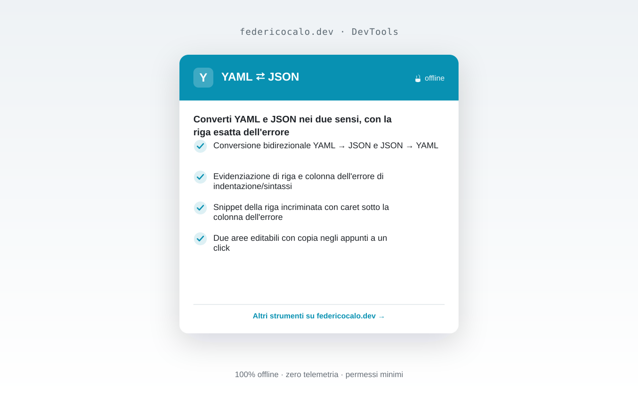 YAML ⇄ JSON